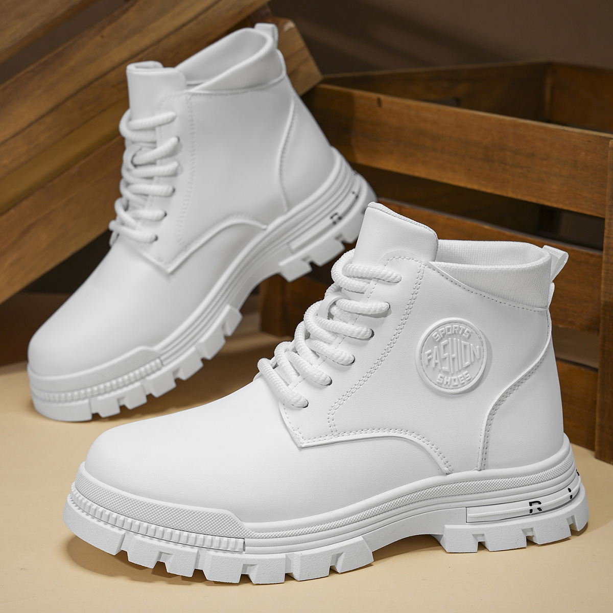 Men Shoes Trends - Botas de motocicleta brancas elegantes para