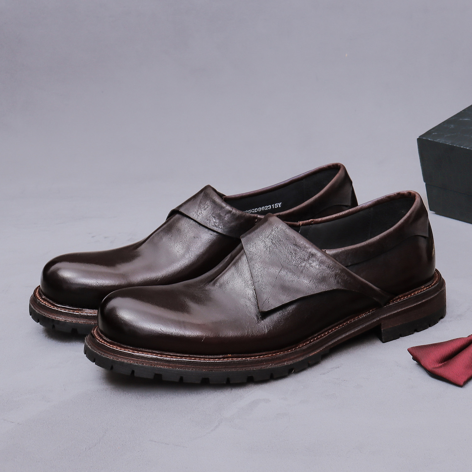 Monk Strap Shoe - Sapatos Masculinos de Couro Genuíno Luxuosos