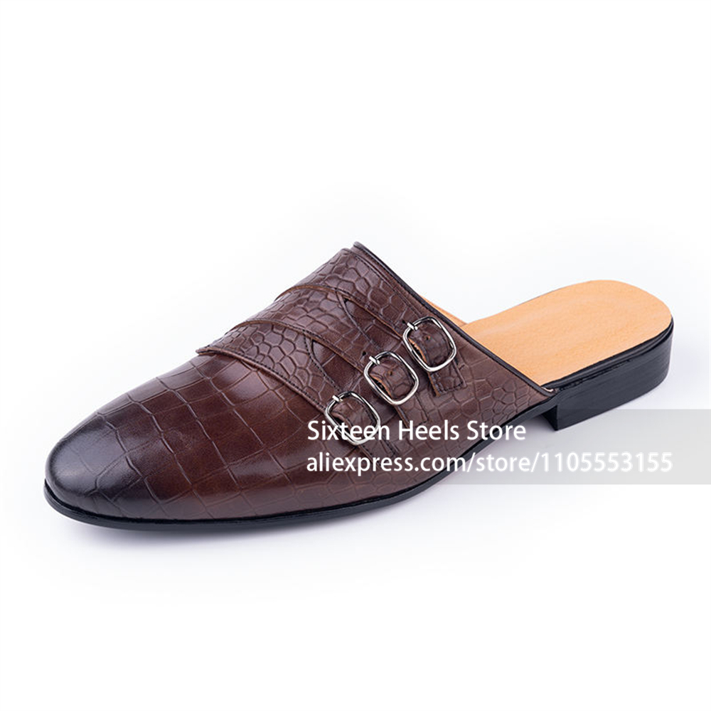 Monk Strap Shoe - Mules Masculinos Vintage de Verão com