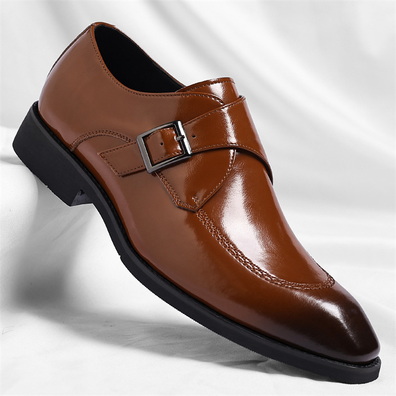 Monk Strap Shoe - Sapatos de couro formais para homem,