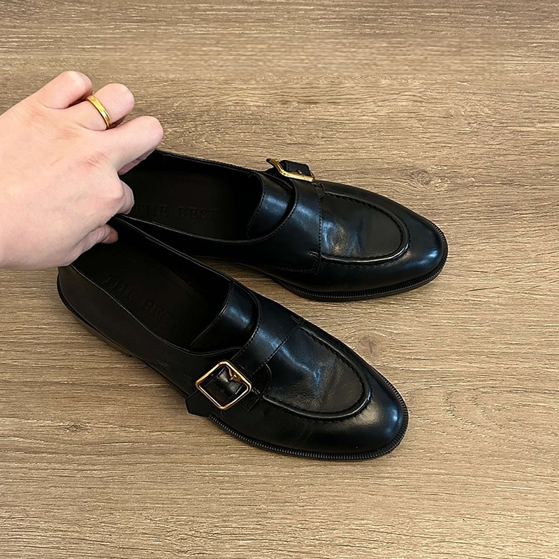 Sapatos Femininos Pretos de Co - Monk Strap Shoe avaliação e preço